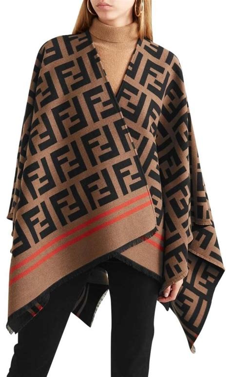 fendi winter scarves|fendi poncho long fur cape.